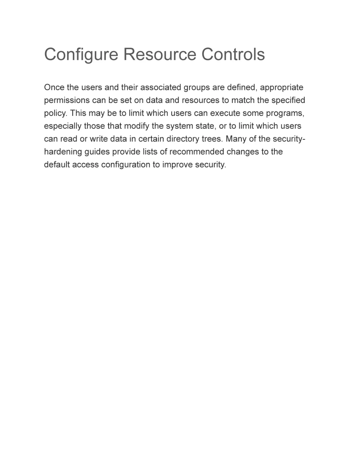Configure Resource Controls