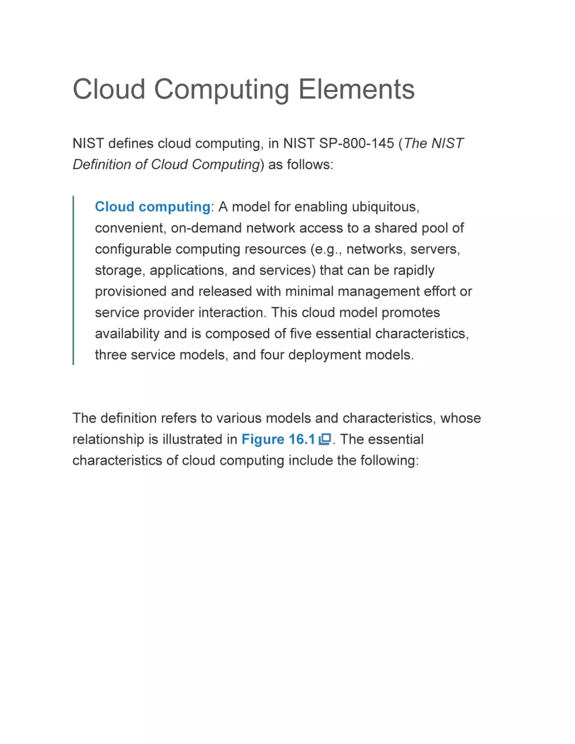 Cloud Computing Elements