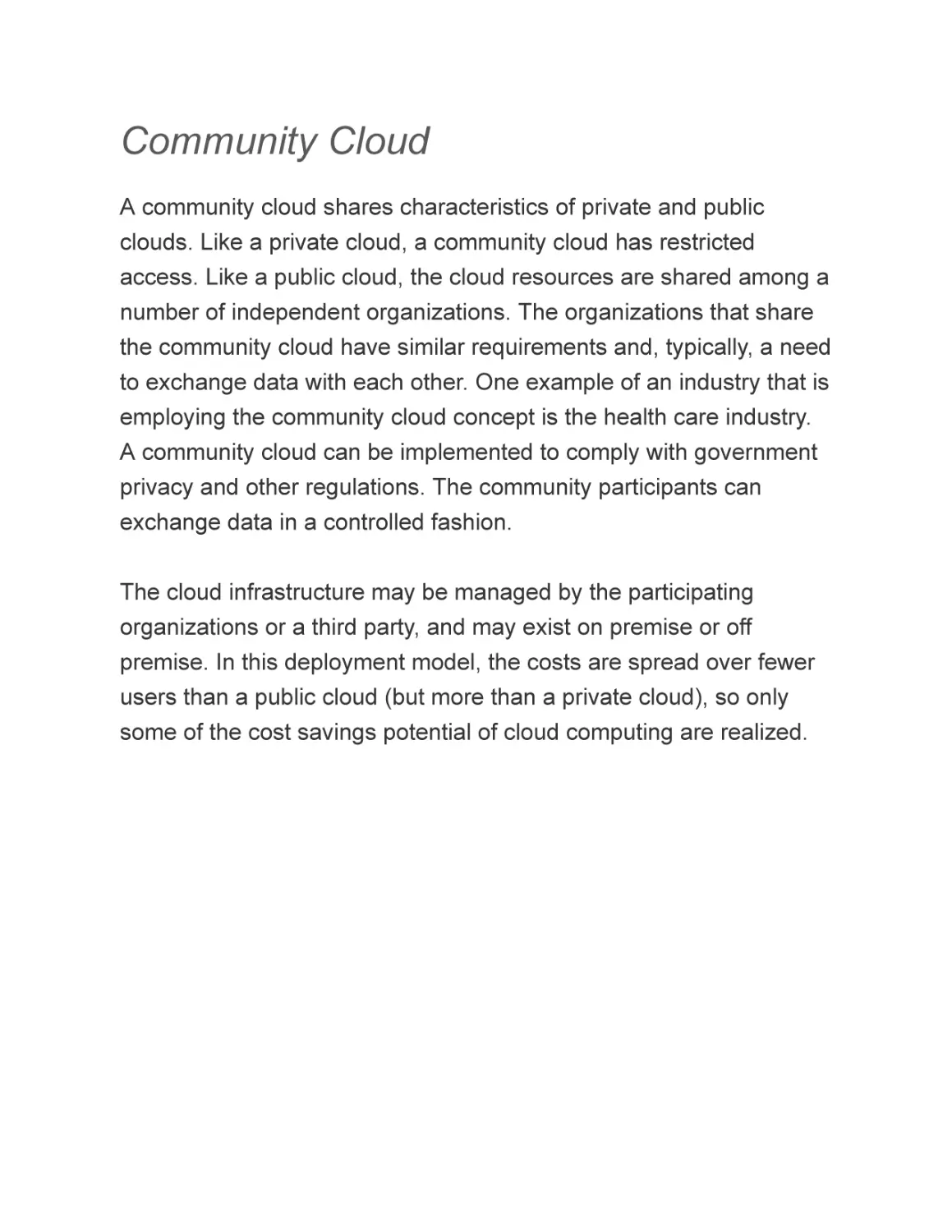 Community Cloud