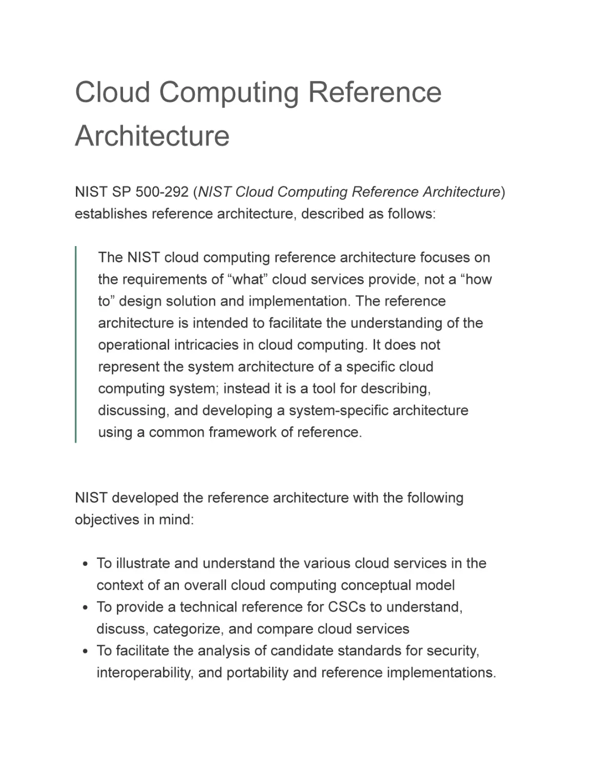 Cloud Computing Reference Architecture