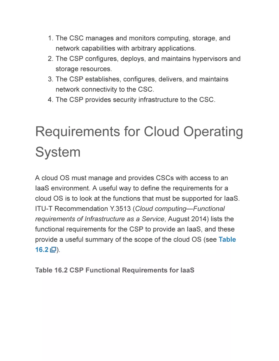 Requirements for Cloud Operating System