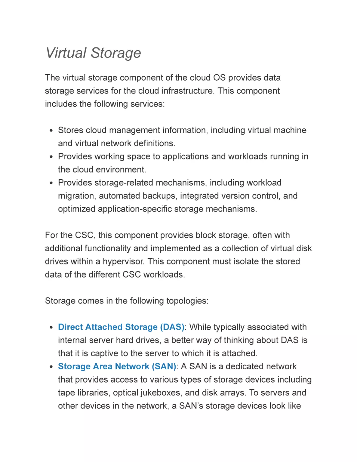 Virtual Storage