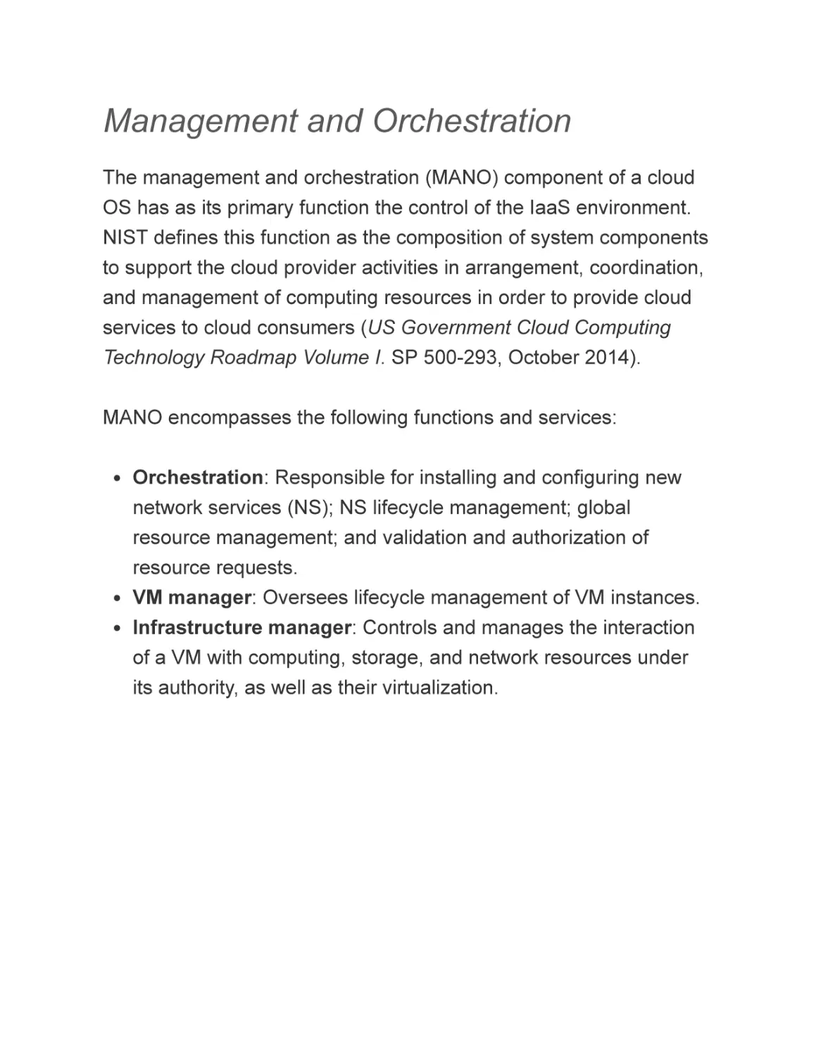 Management and Orchestration