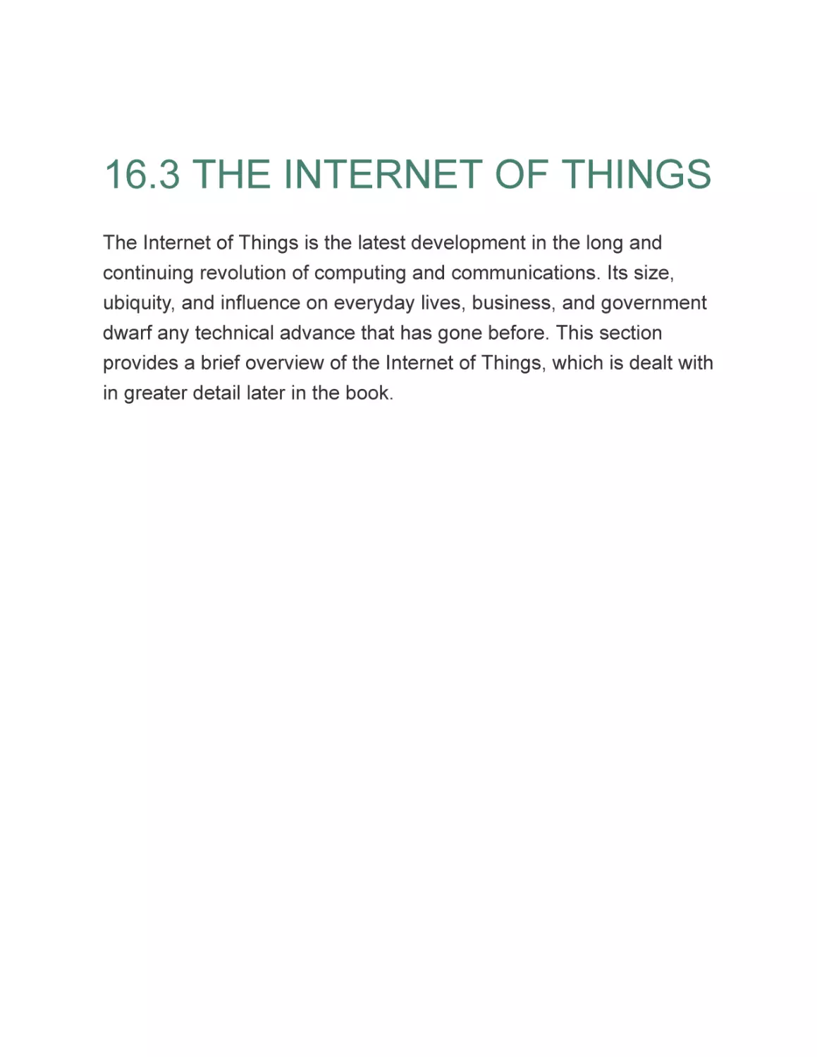 16.3 THE INTERNET OF THINGS