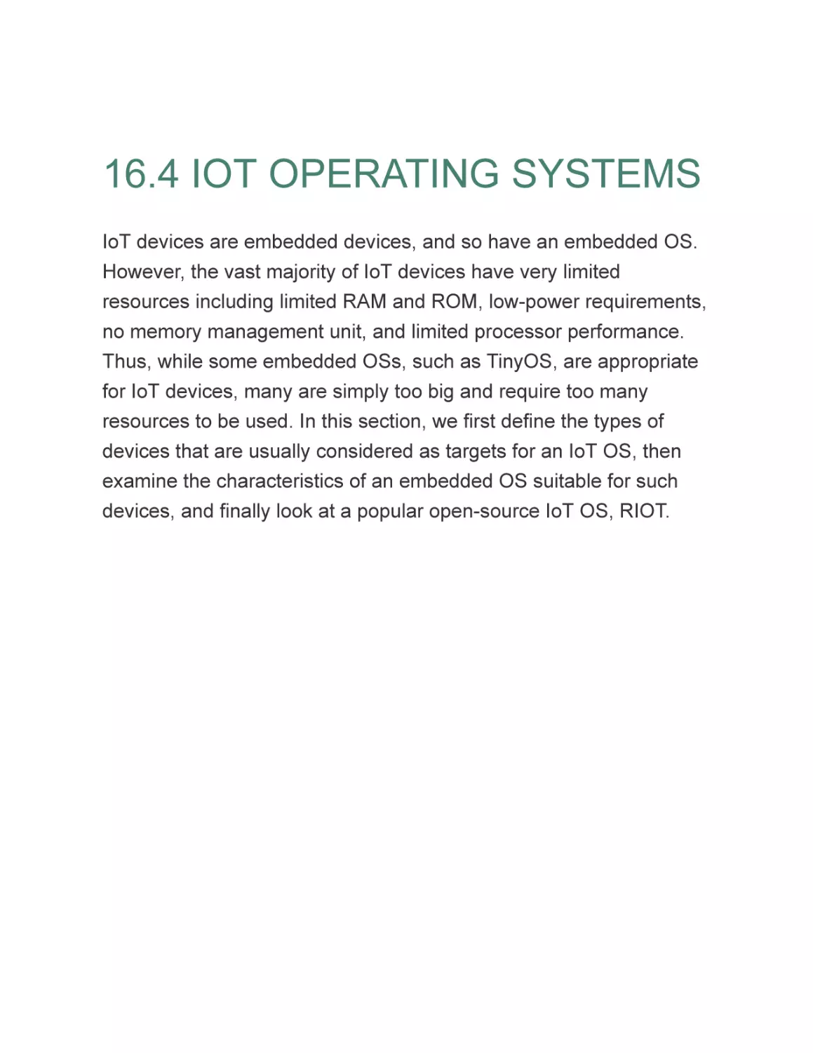 16.4 IOT OPERATING SYSTEMS