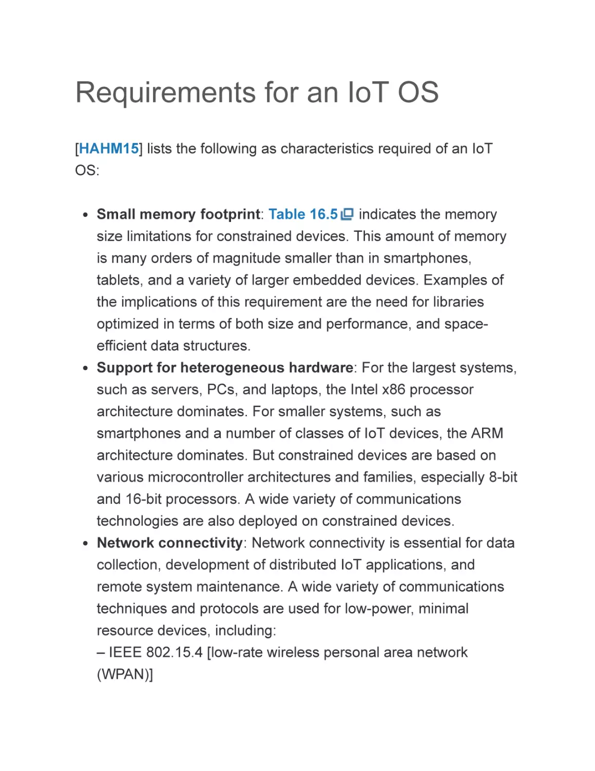 Requirements for an IoT OS