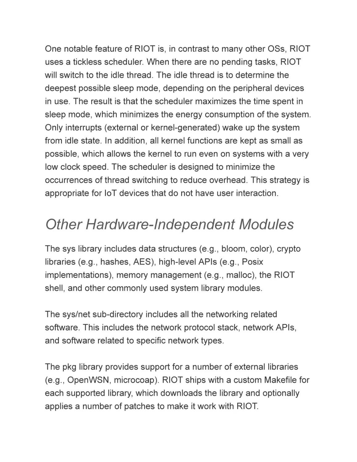 Other Hardware-Independent Modules