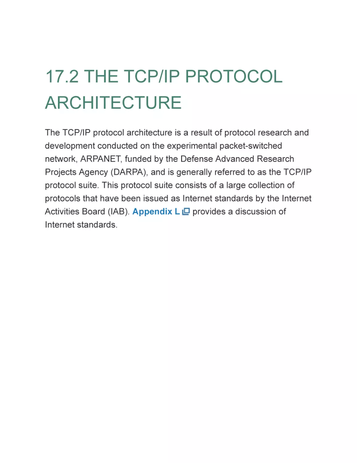 17.2 THE TCP/IP PROTOCOL ARCHITECTURE