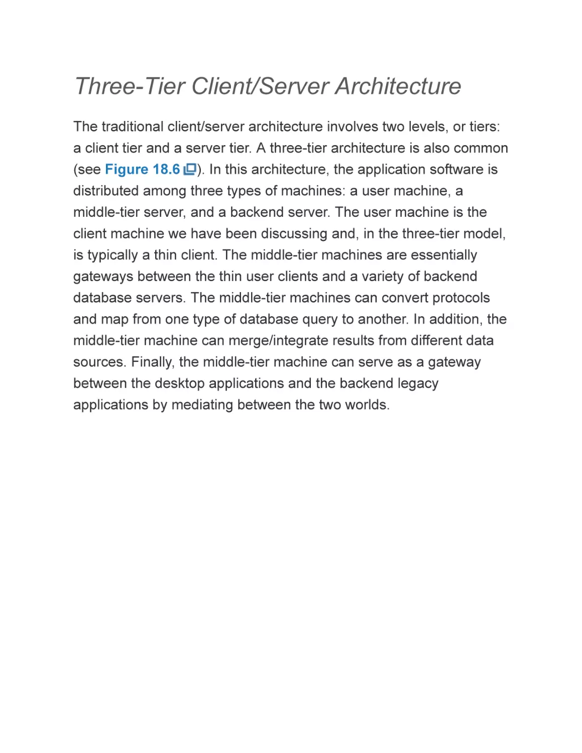 Three-Tier Client/Server Architecture