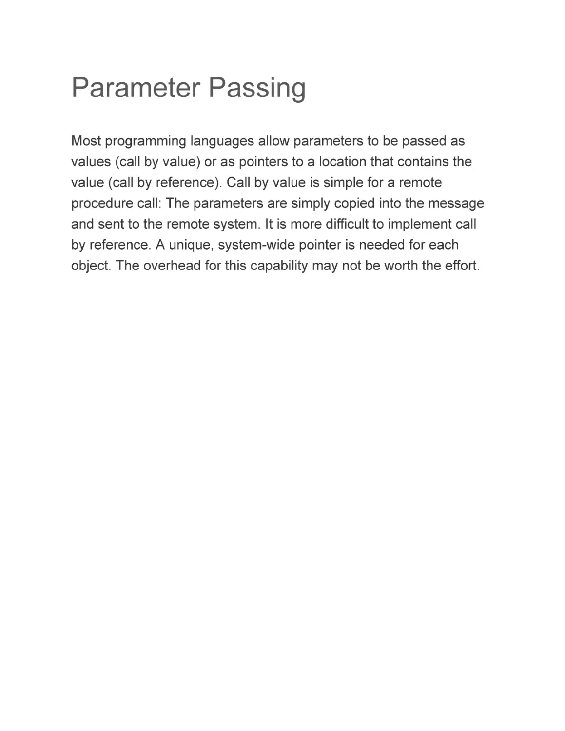 Parameter Passing