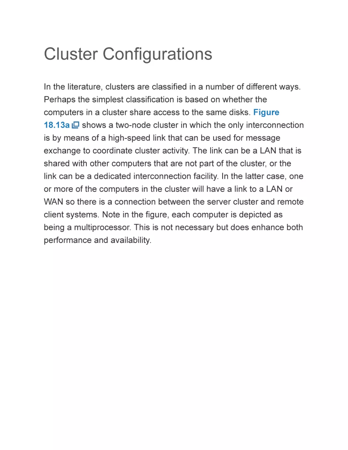 Cluster Configurations