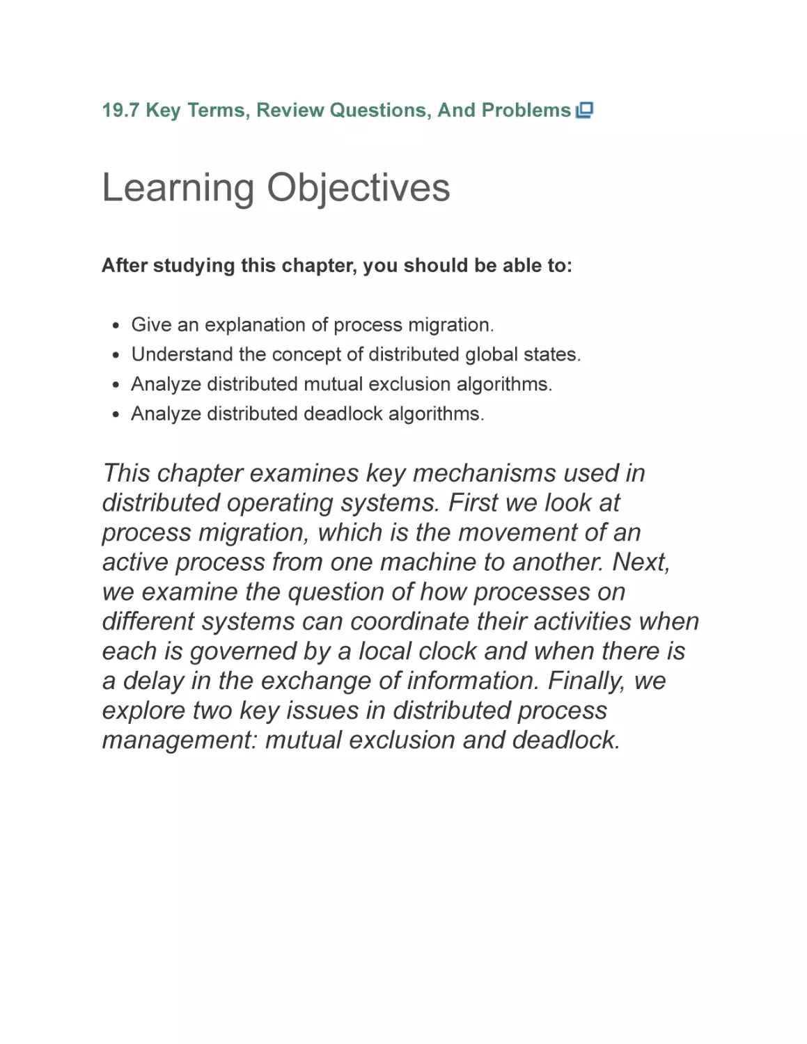 Learning Objectives