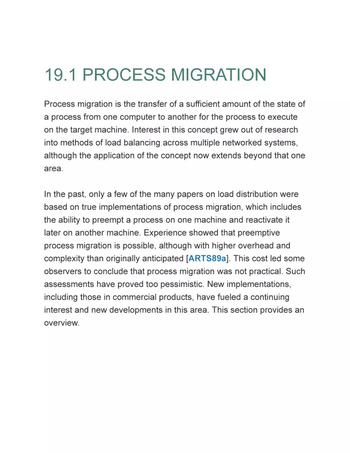 19.1 PROCESS MIGRATION