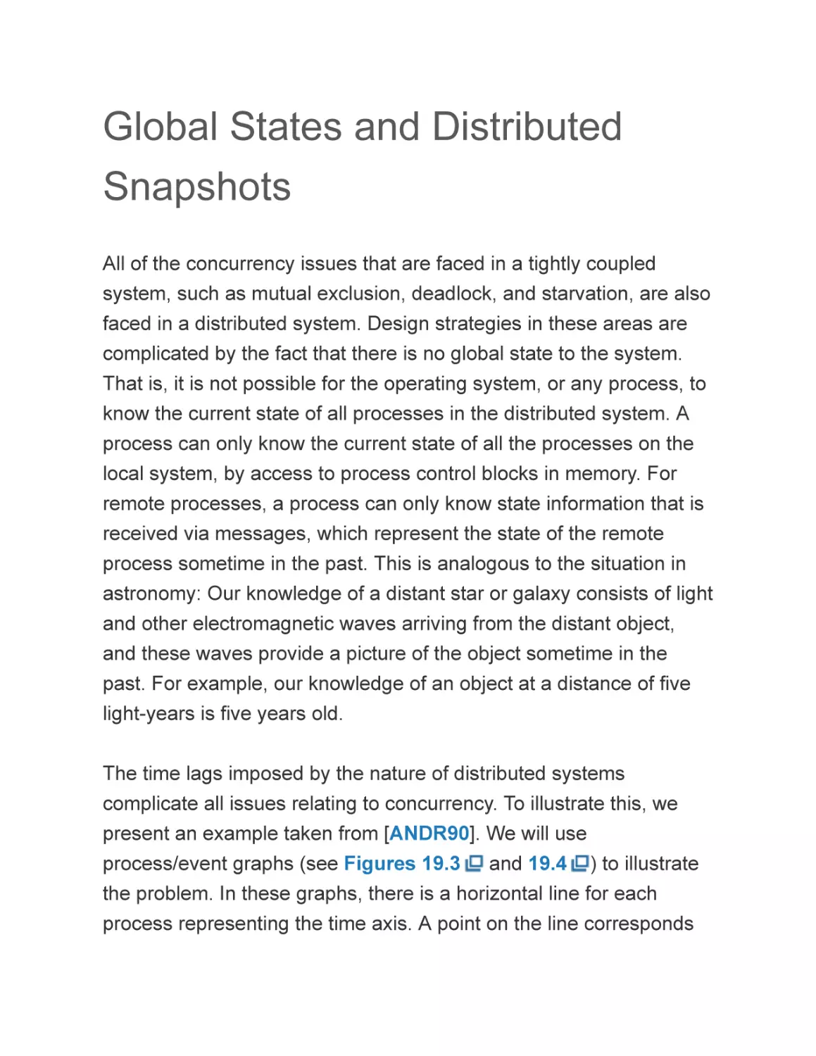 Global States and Distributed Snapshots