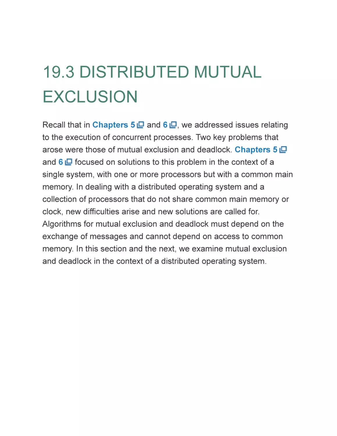 19.3 DISTRIBUTED MUTUAL EXCLUSION
