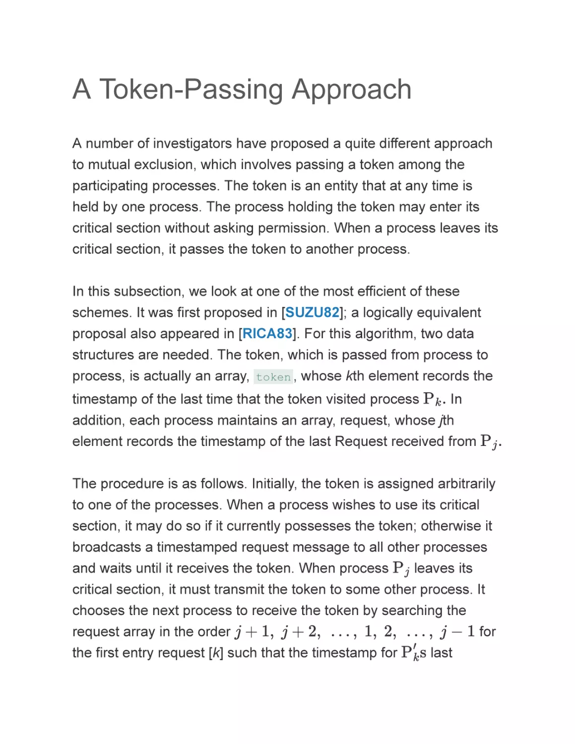 A Token-Passing Approach