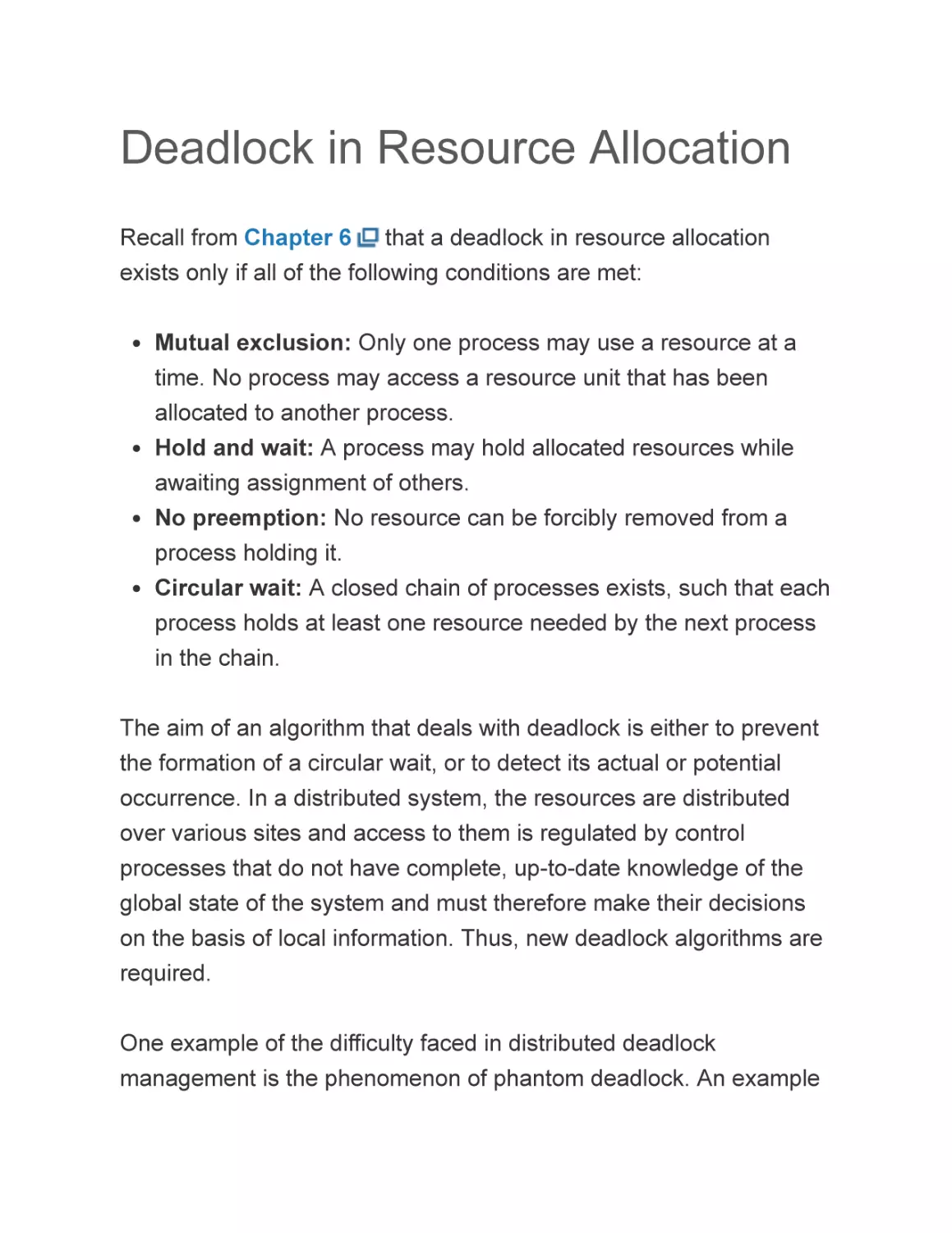 Deadlock in Resource Allocation