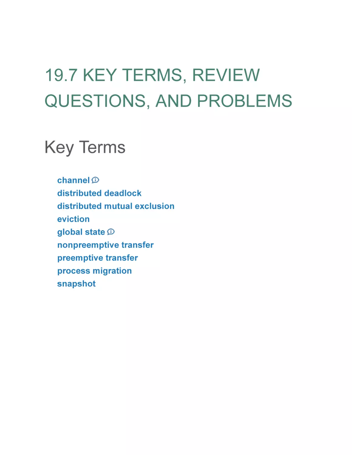 19.7 KEY TERMS, REVIEW QUESTIONS, AND PROBLEMS
Key Terms