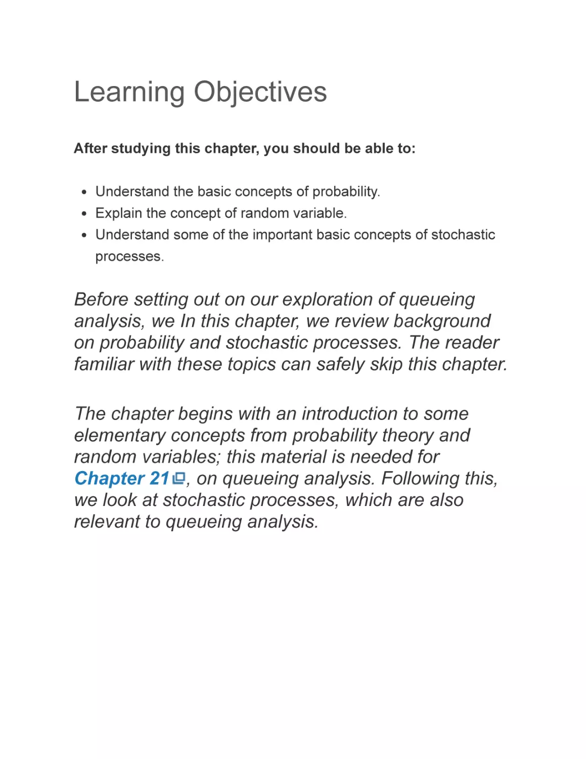 Learning Objectives