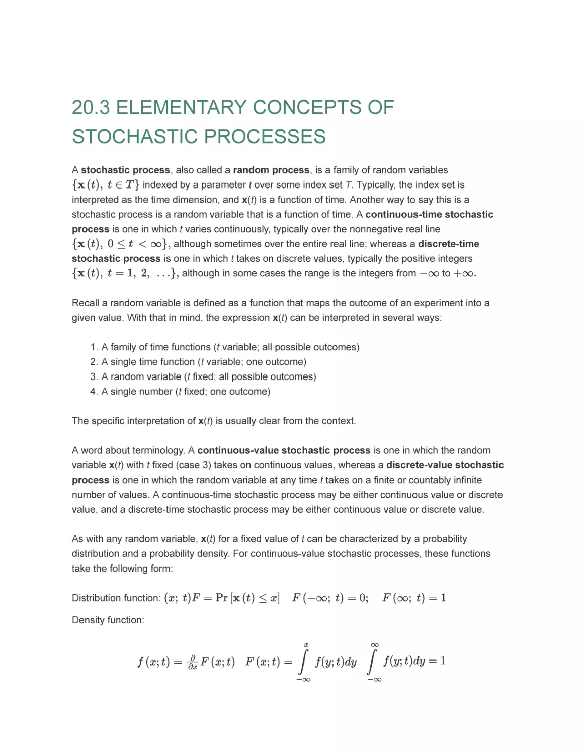 20.3 ELEMENTARY CONCEPTS OF STOCHASTIC PROCESSES