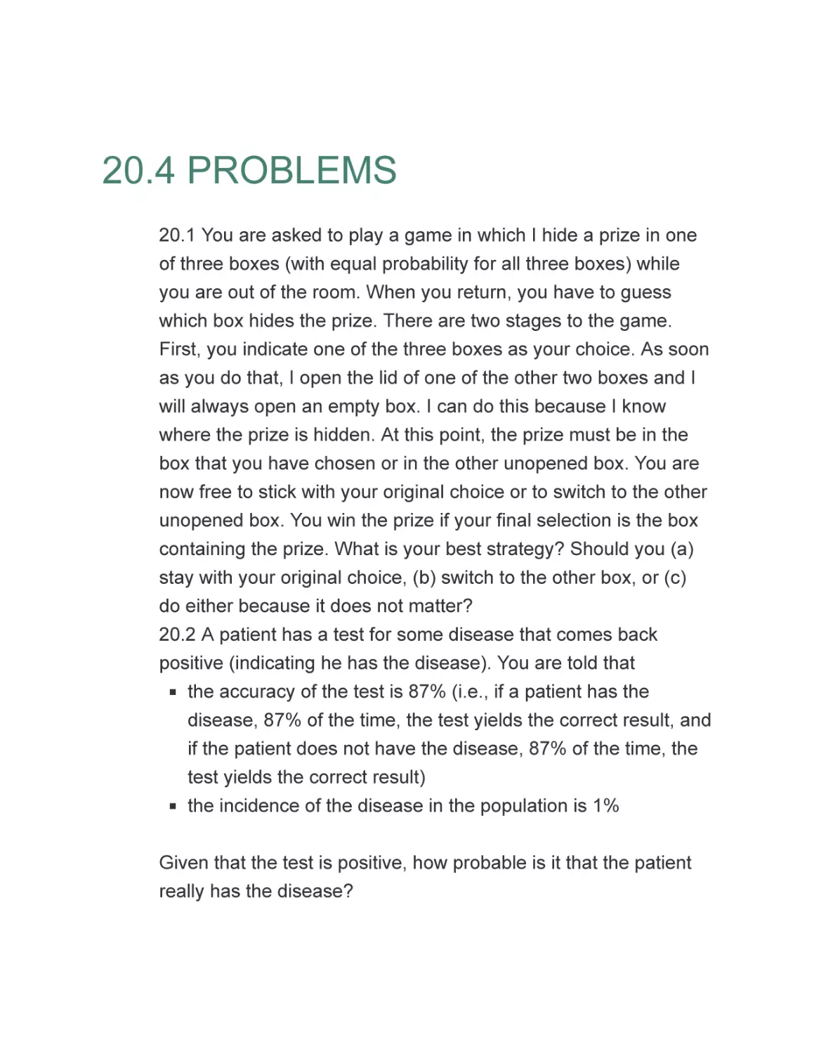 20.4 PROBLEMS