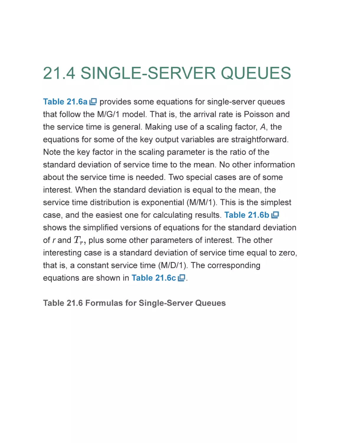 21.4 SINGLE-SERVER QUEUES