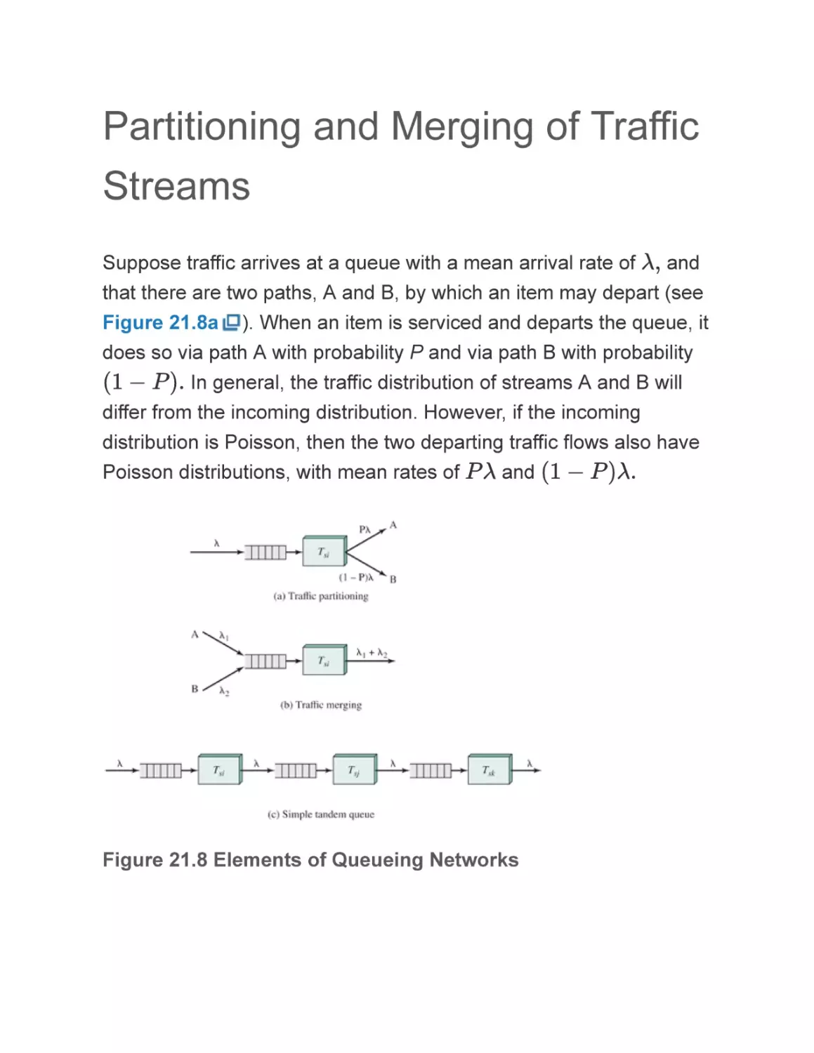 Partitioning and Merging of Traffic Streams