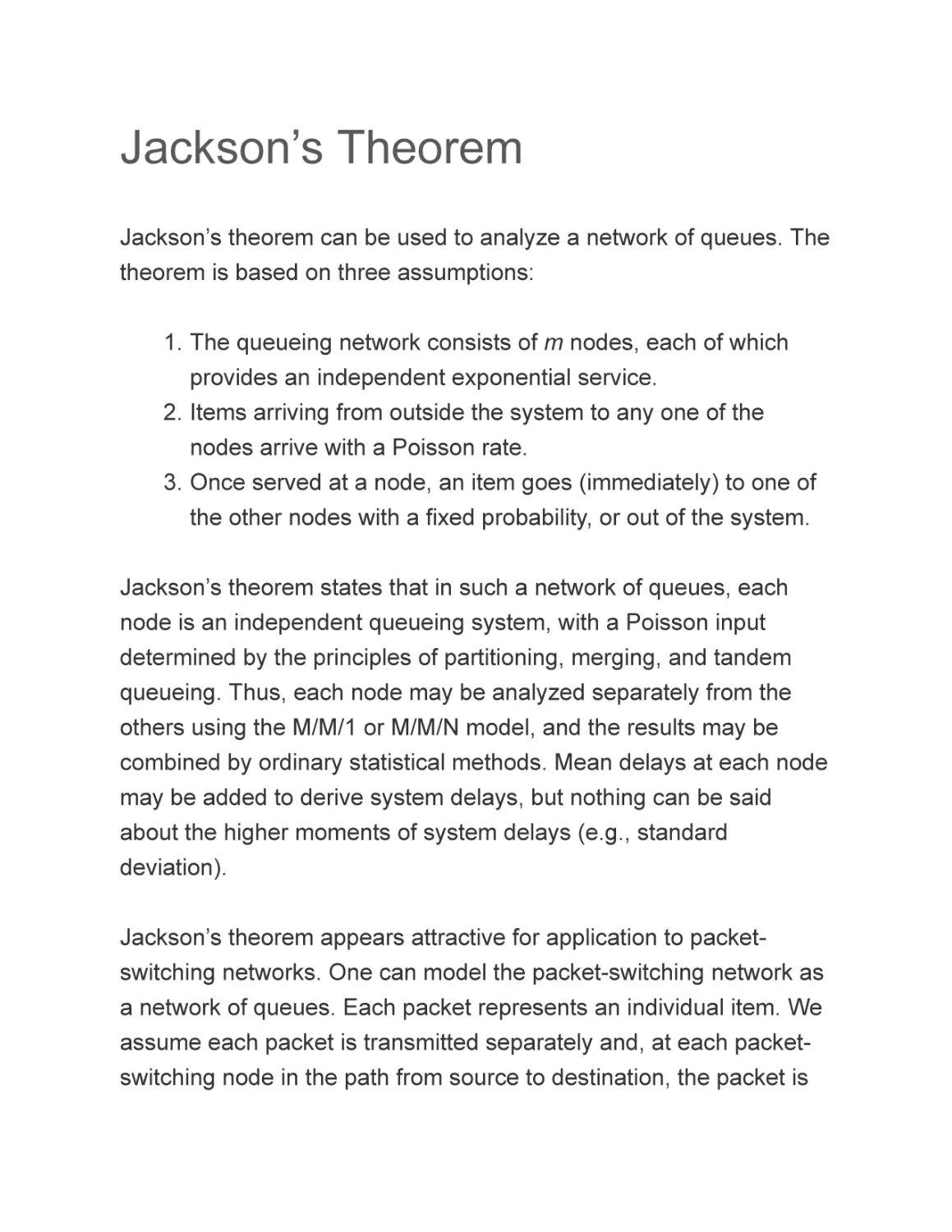 Jackson’s Theorem