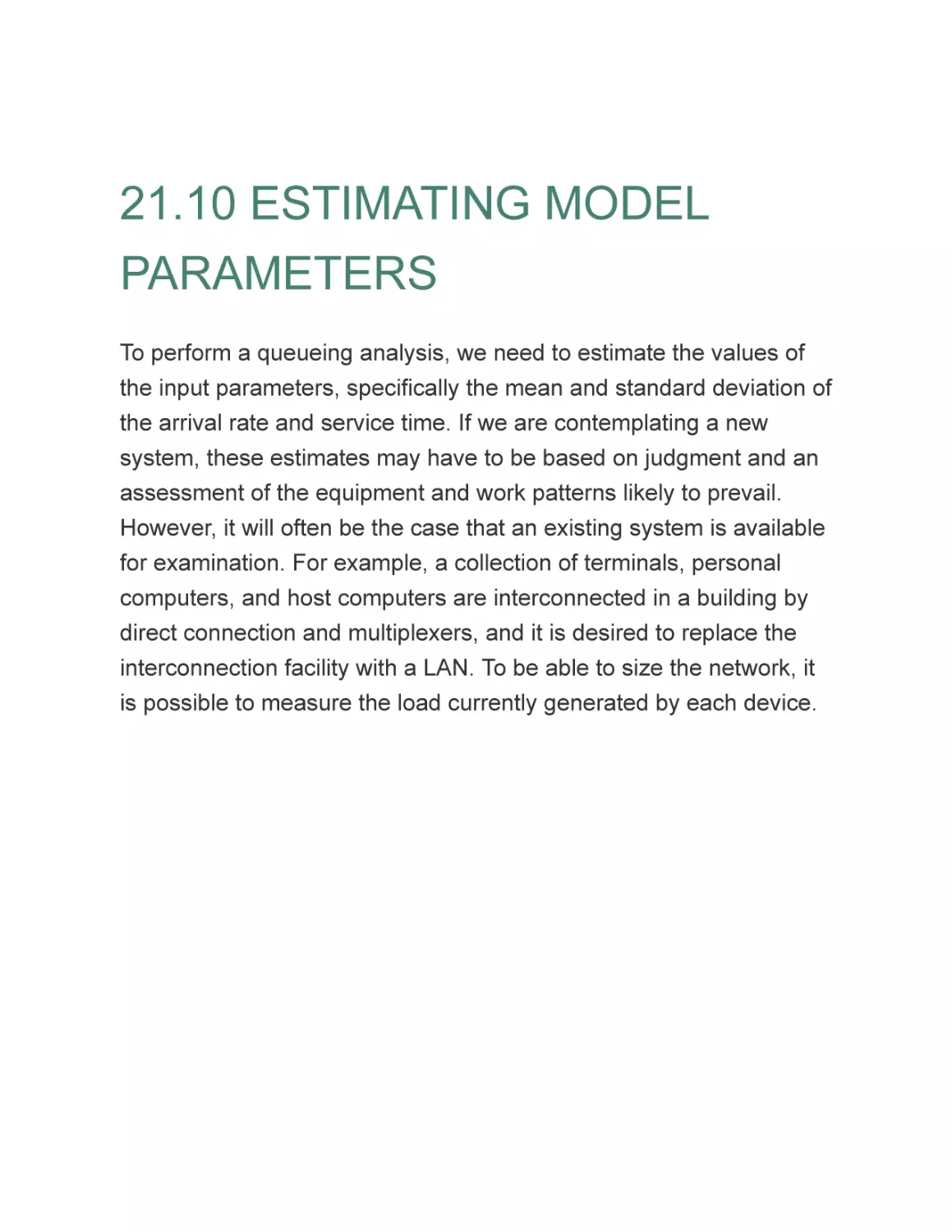 21.10 ESTIMATING MODEL PARAMETERS