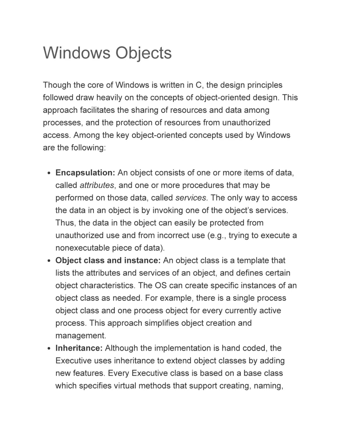 Windows Objects