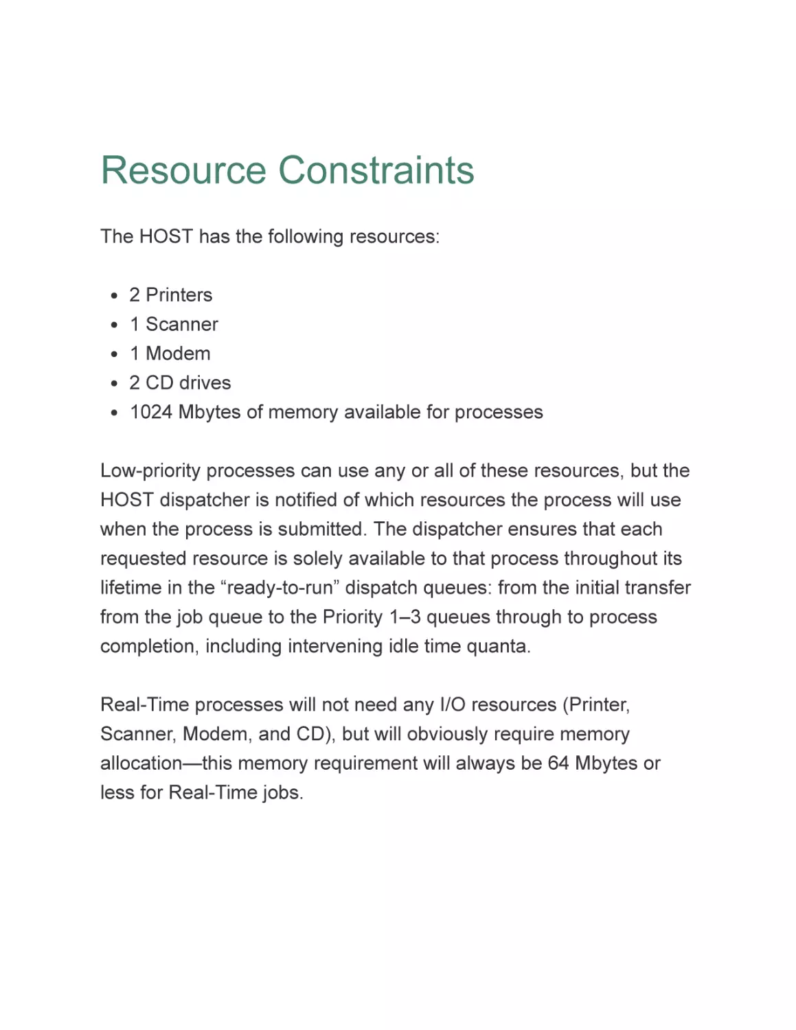 Resource Constraints
