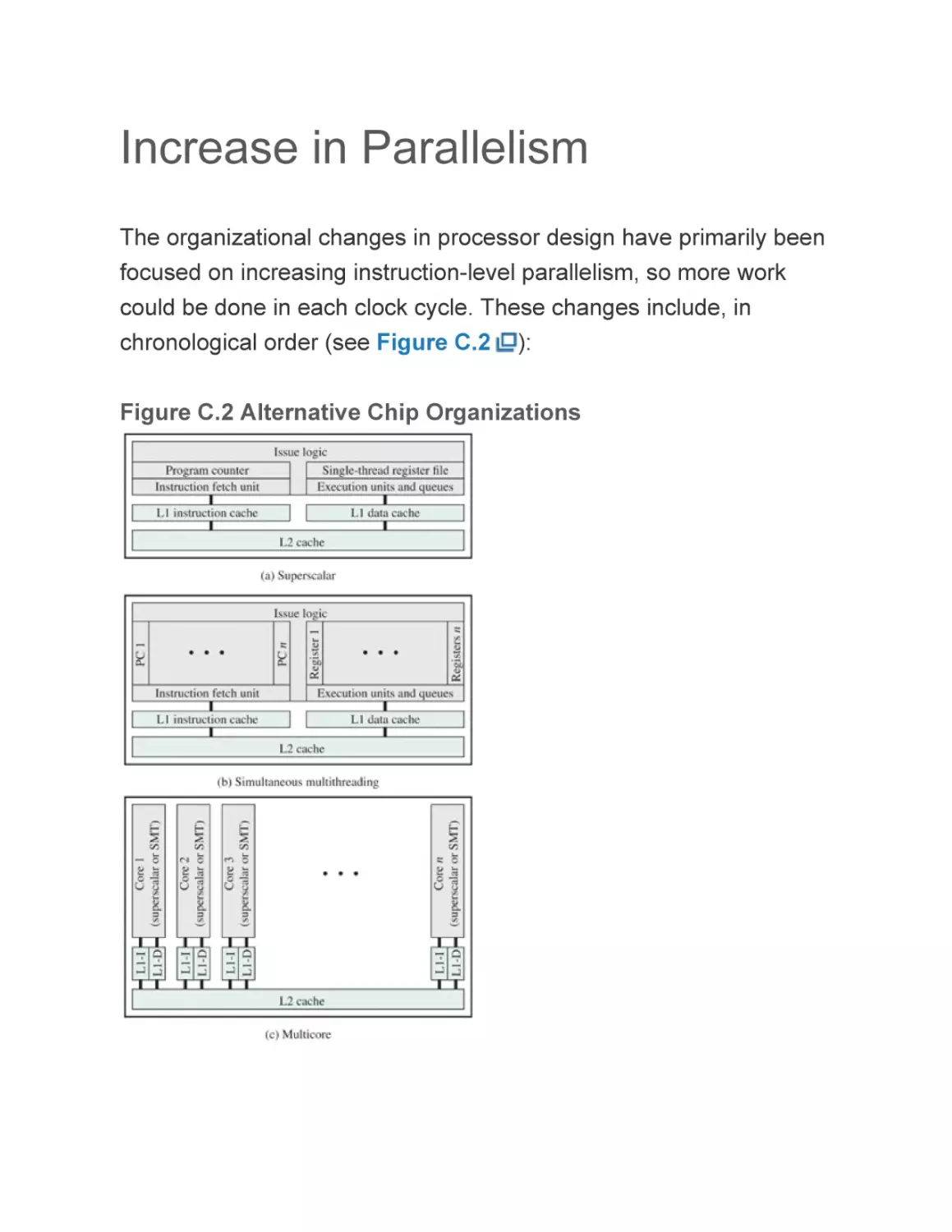 Increase in Parallelism