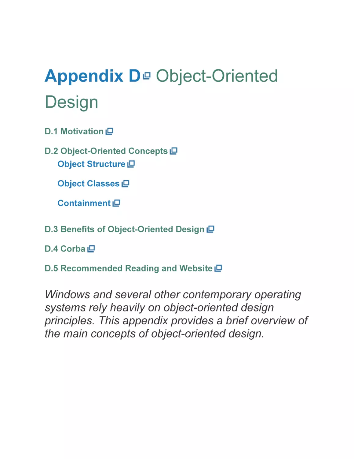 Appendix D Object-Oriented Design