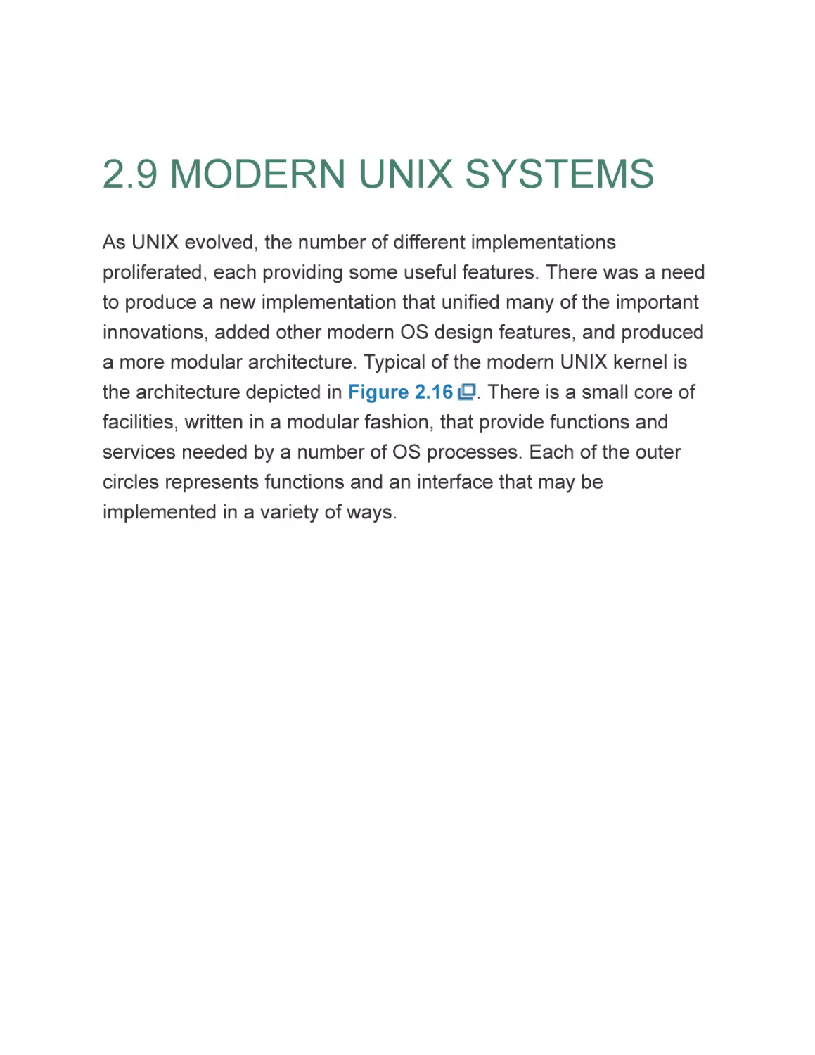 2.9 MODERN UNIX SYSTEMS