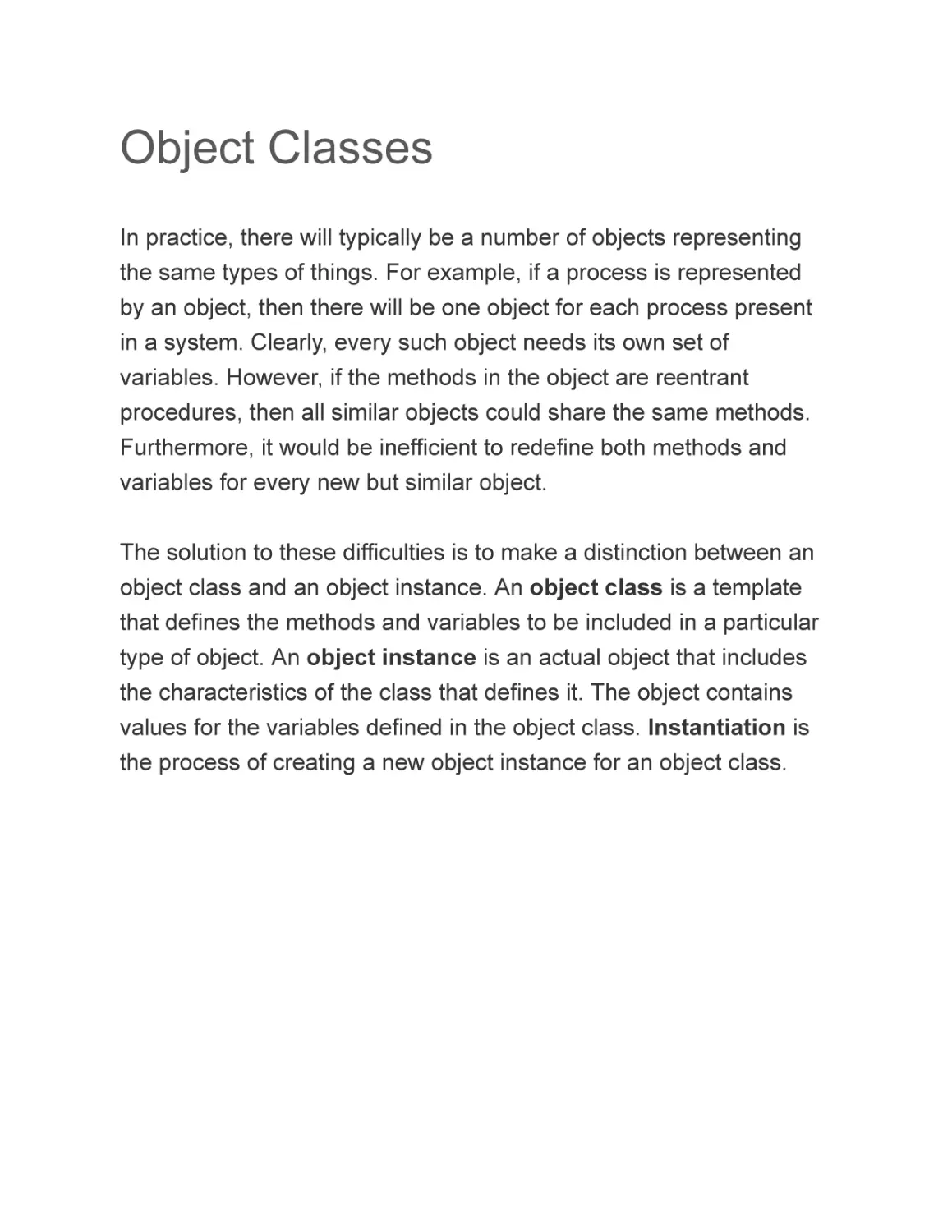 Object Classes