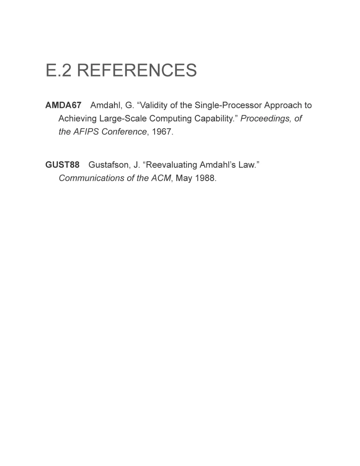 E.2 REFERENCES