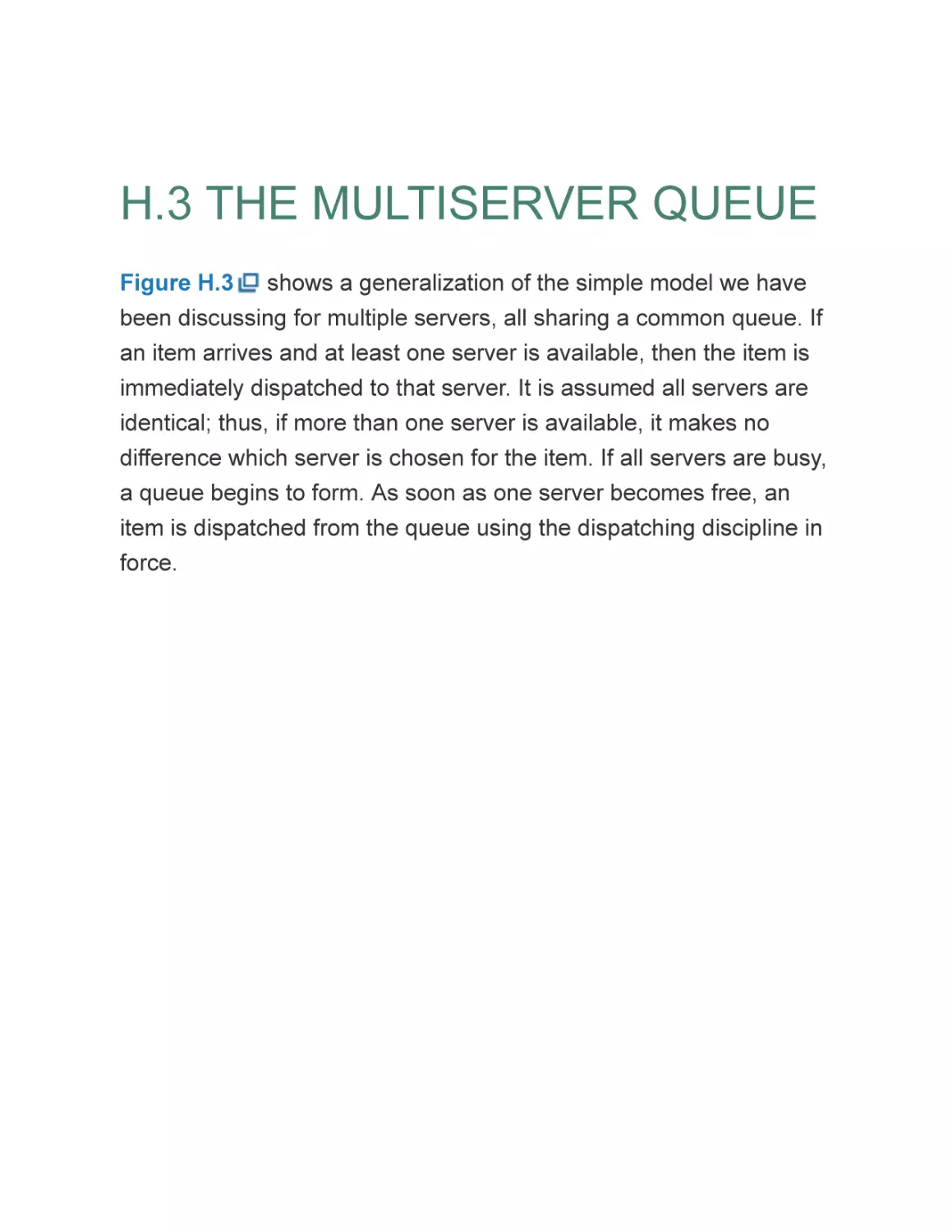 H.3 THE MULTISERVER QUEUE