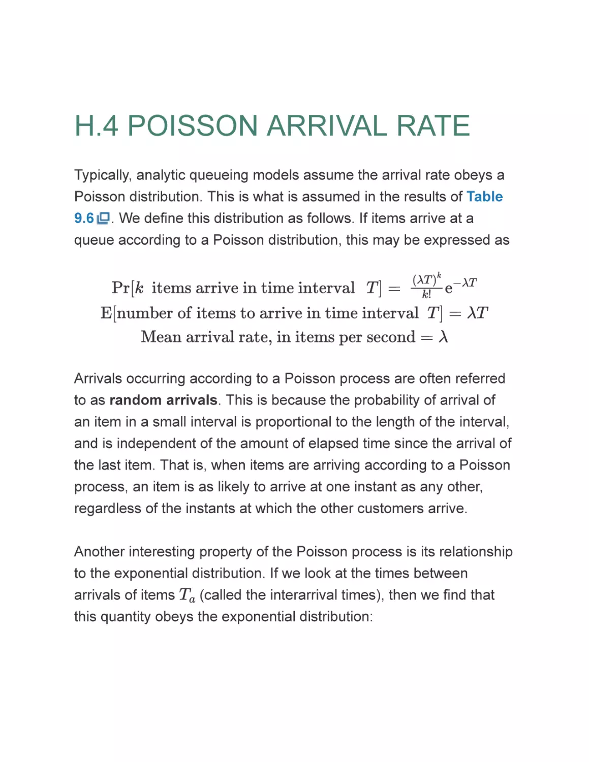 H.4 POISSON ARRIVAL RATE