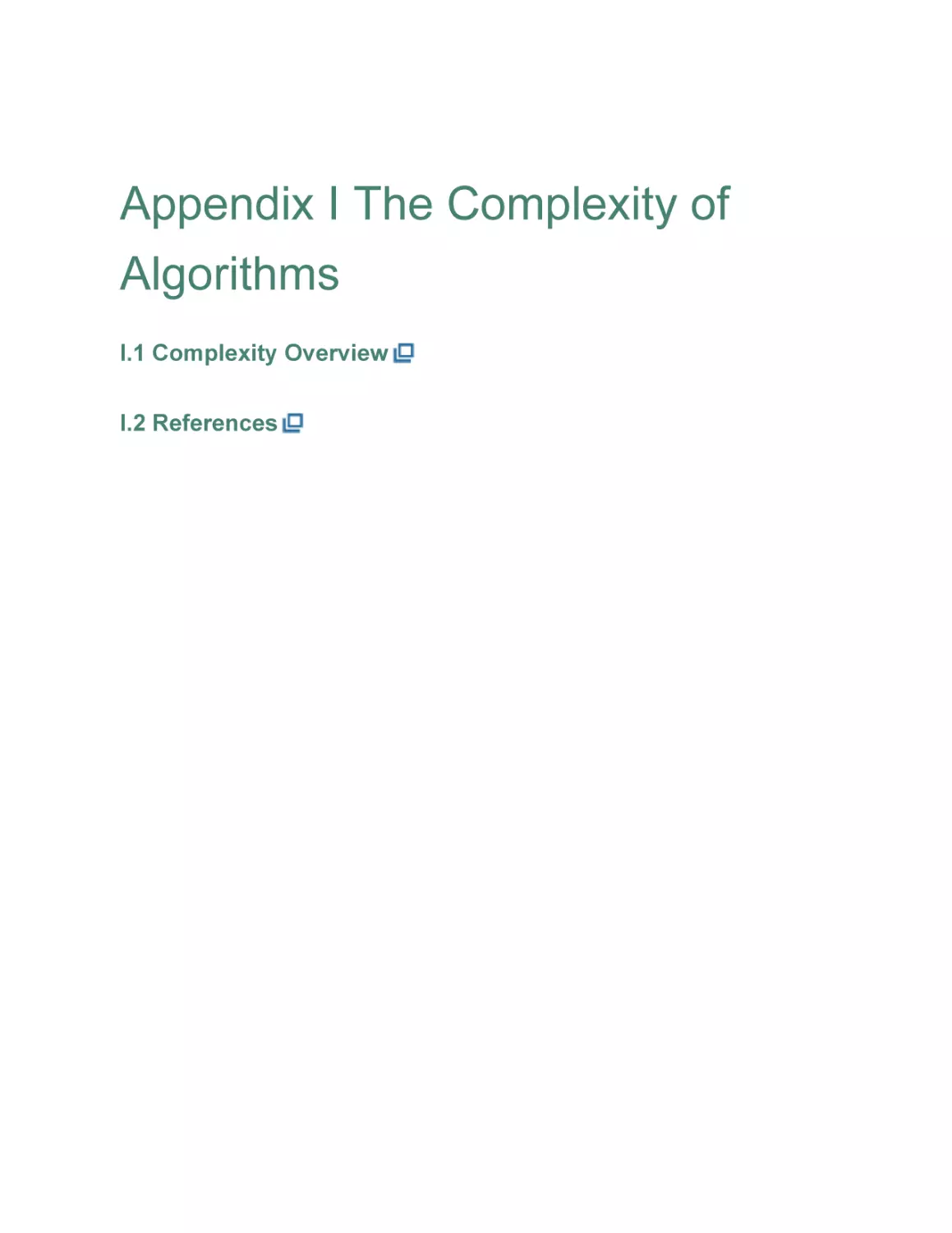 Appendix I The Complexity of Algorithms