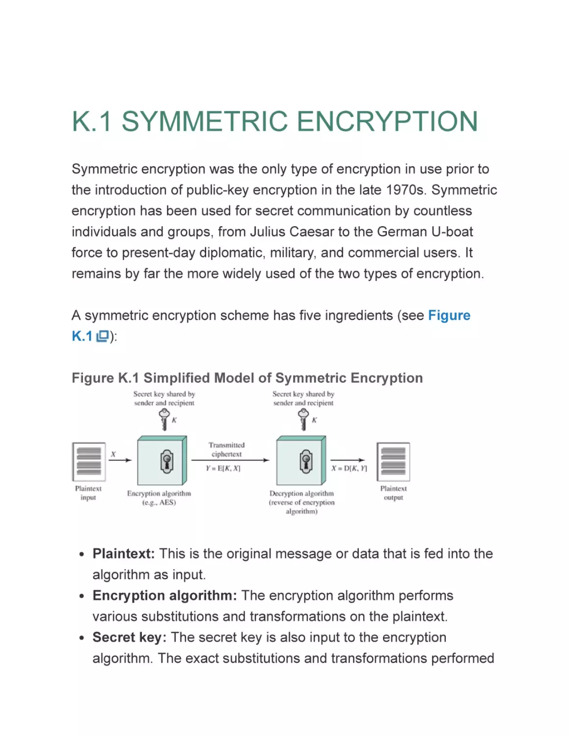 K.1 SYMMETRIC ENCRYPTION