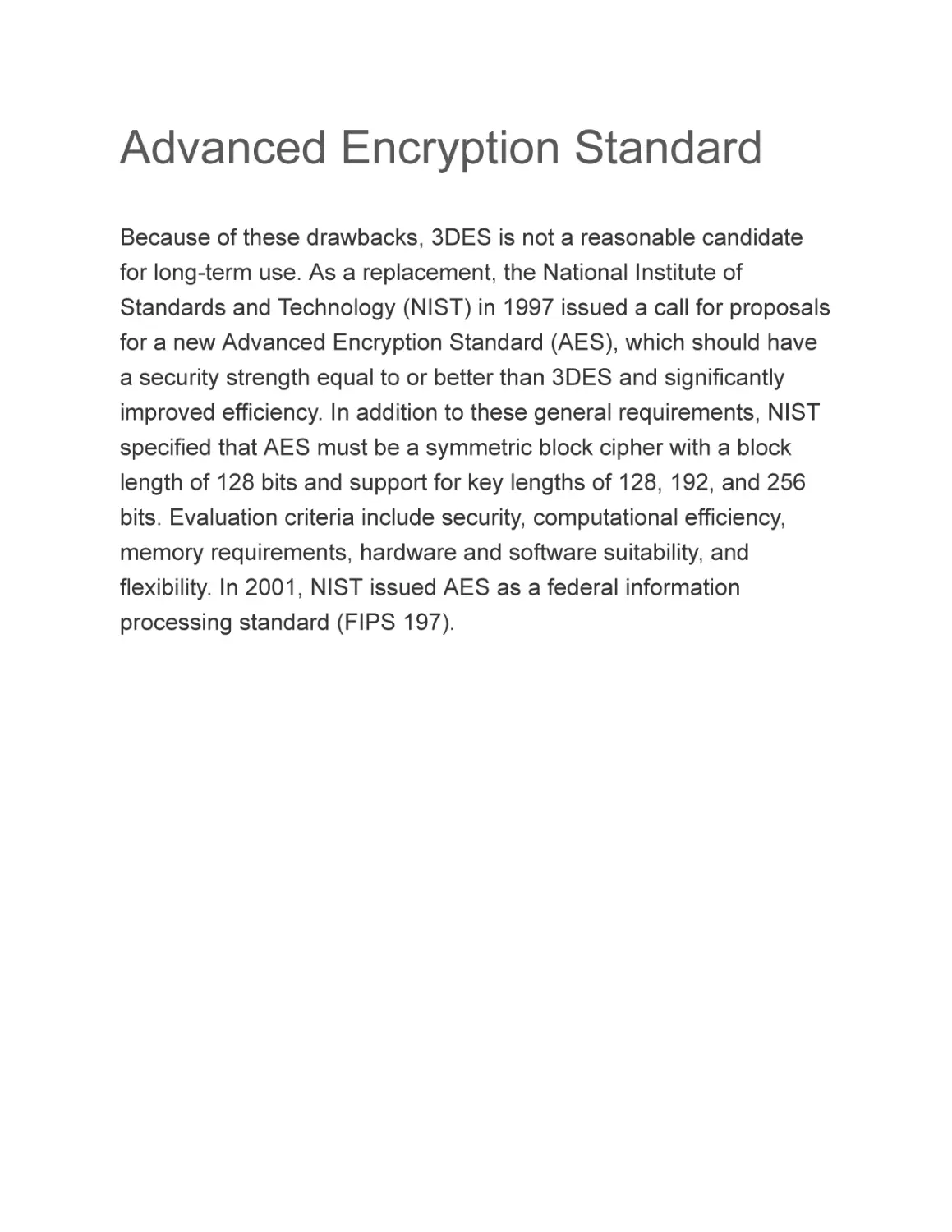 Advanced Encryption Standard