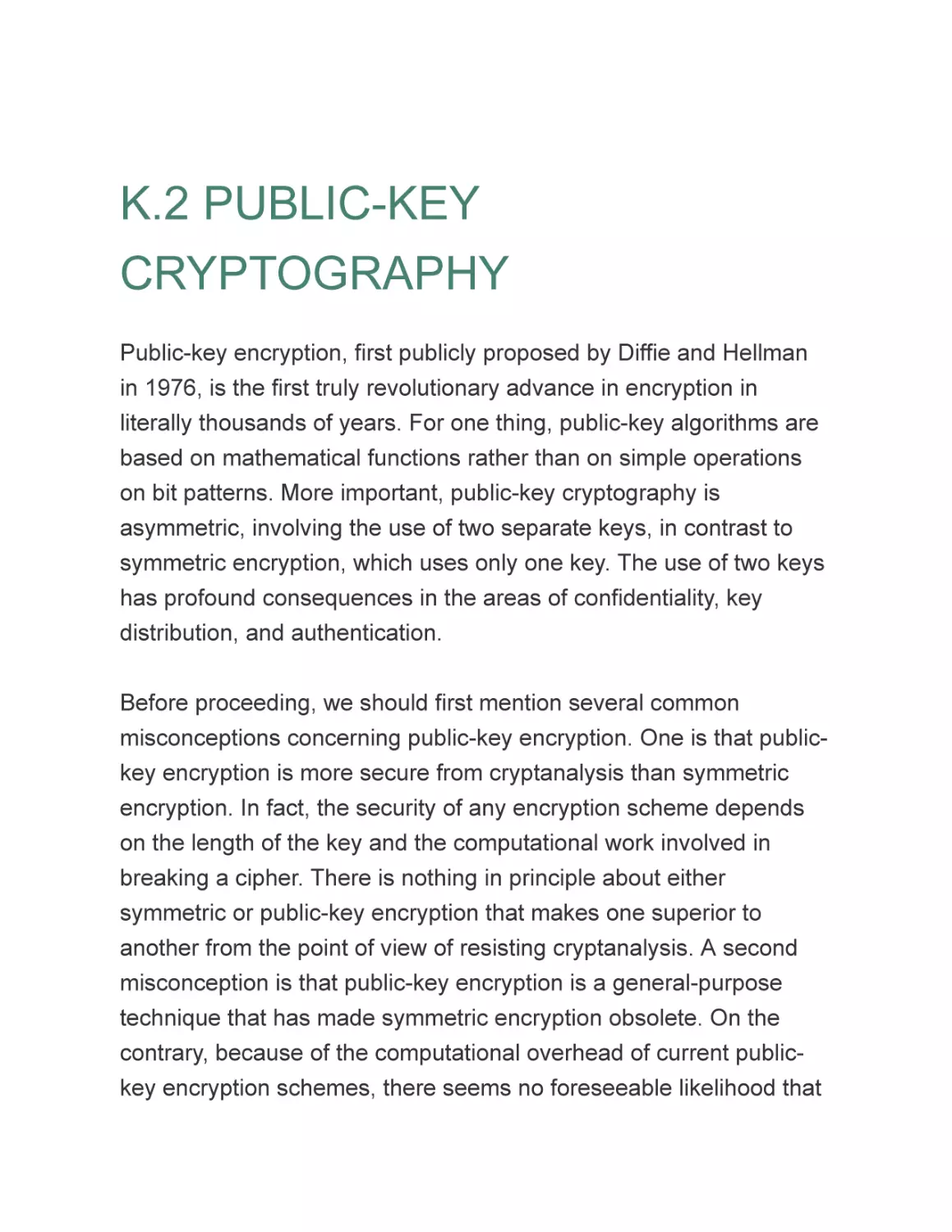 K.2 PUBLIC-KEY CRYPTOGRAPHY
