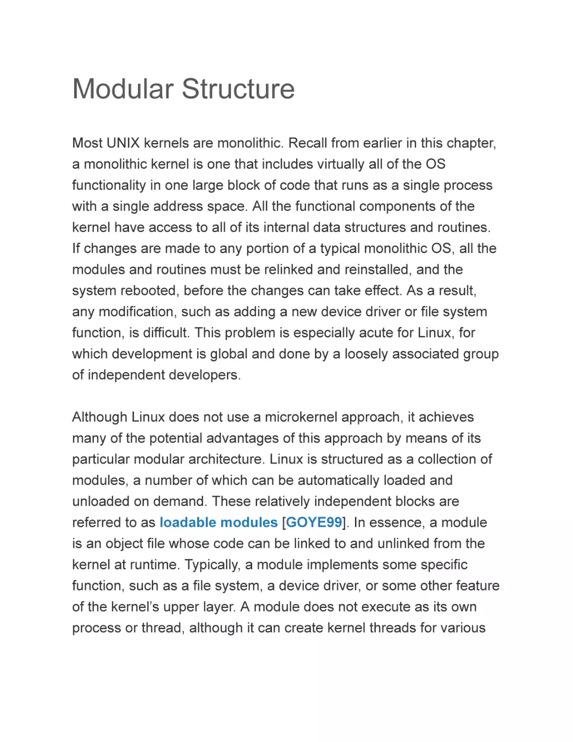 Modular Structure