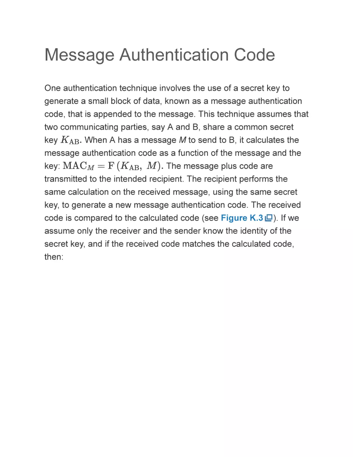 Message Authentication Code