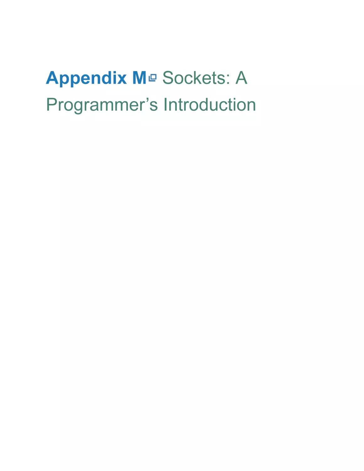 Appendix M Sockets