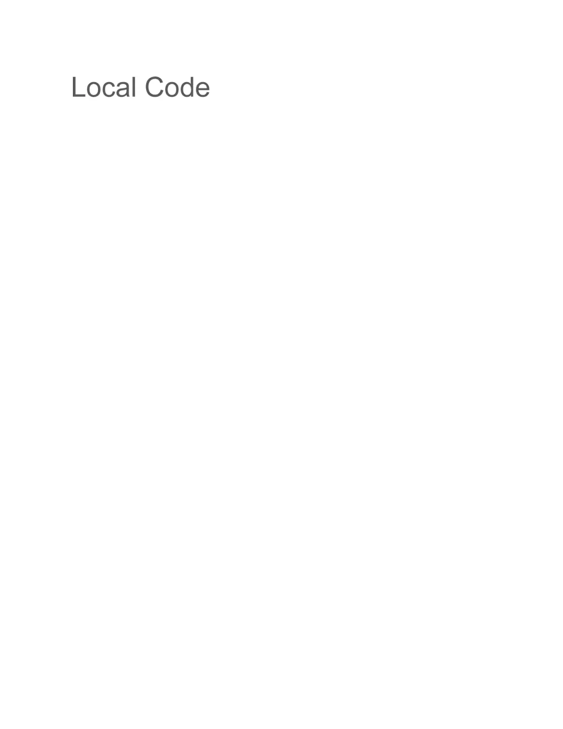Local Code