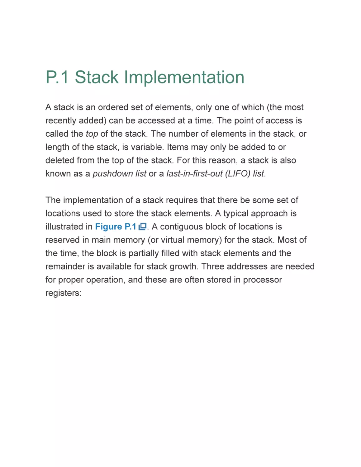 P.1 Stack Implementation