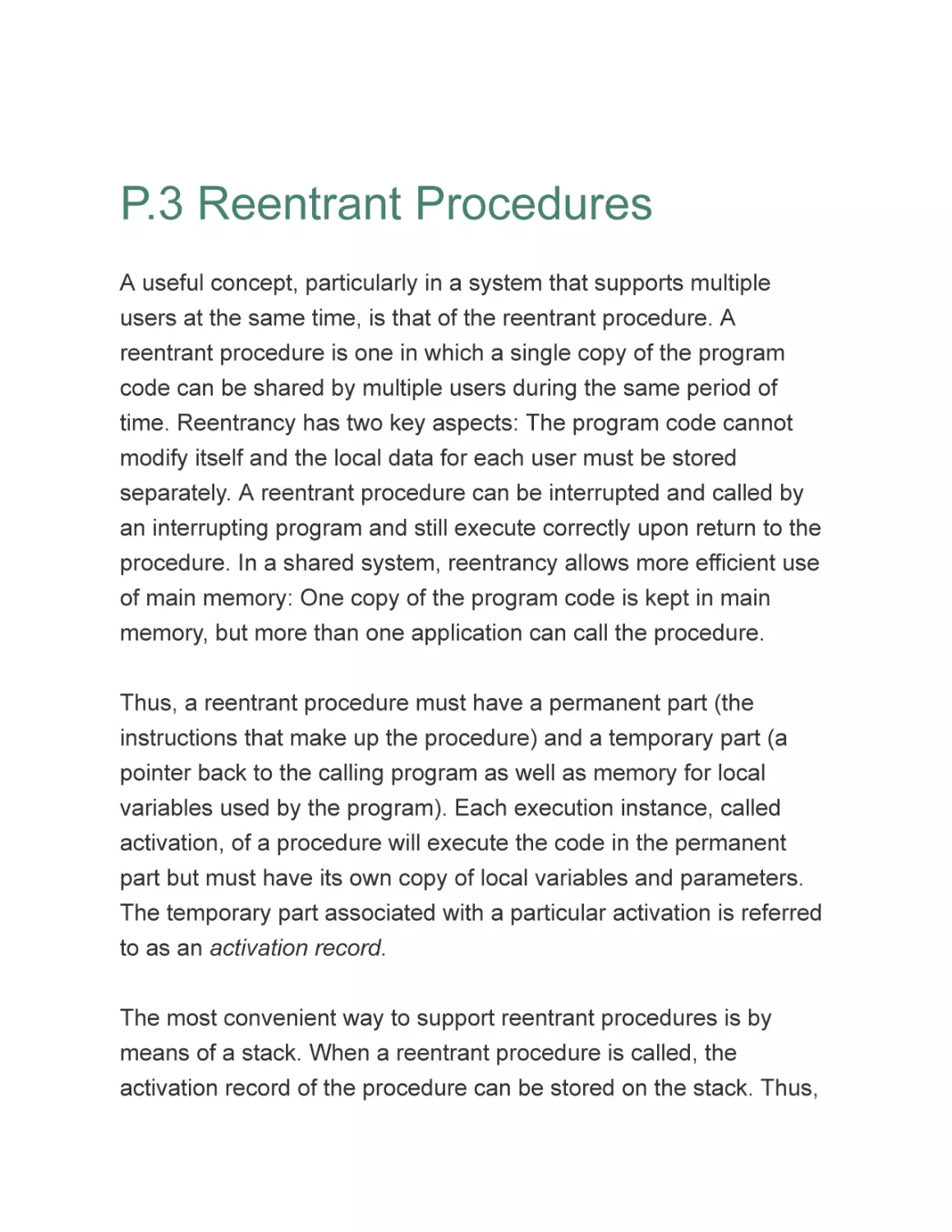P.3 Reentrant Procedures