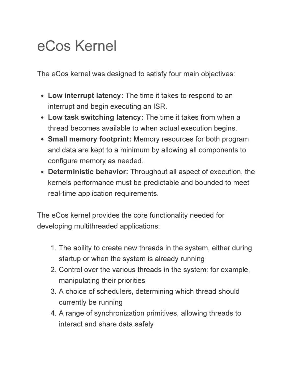 eCos Kernel