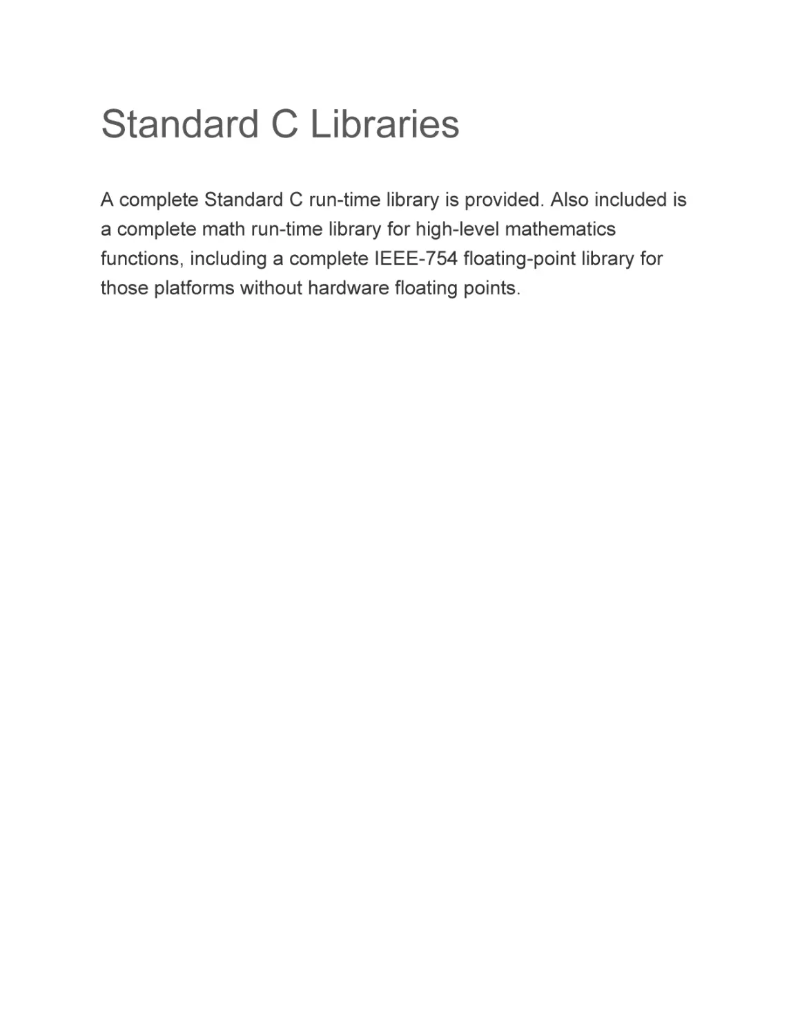Standard C Libraries